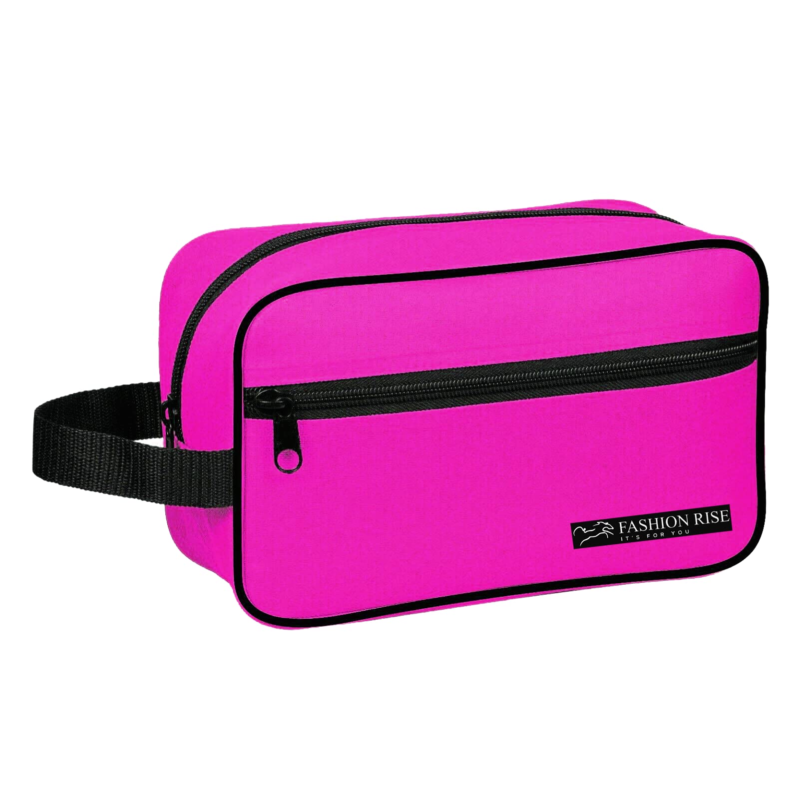 Fashion Rise Toiletry Bag Water-Resistant Nylon Travel Wash Bag Lightweight Dopp Kit for Men and Women (Pink)