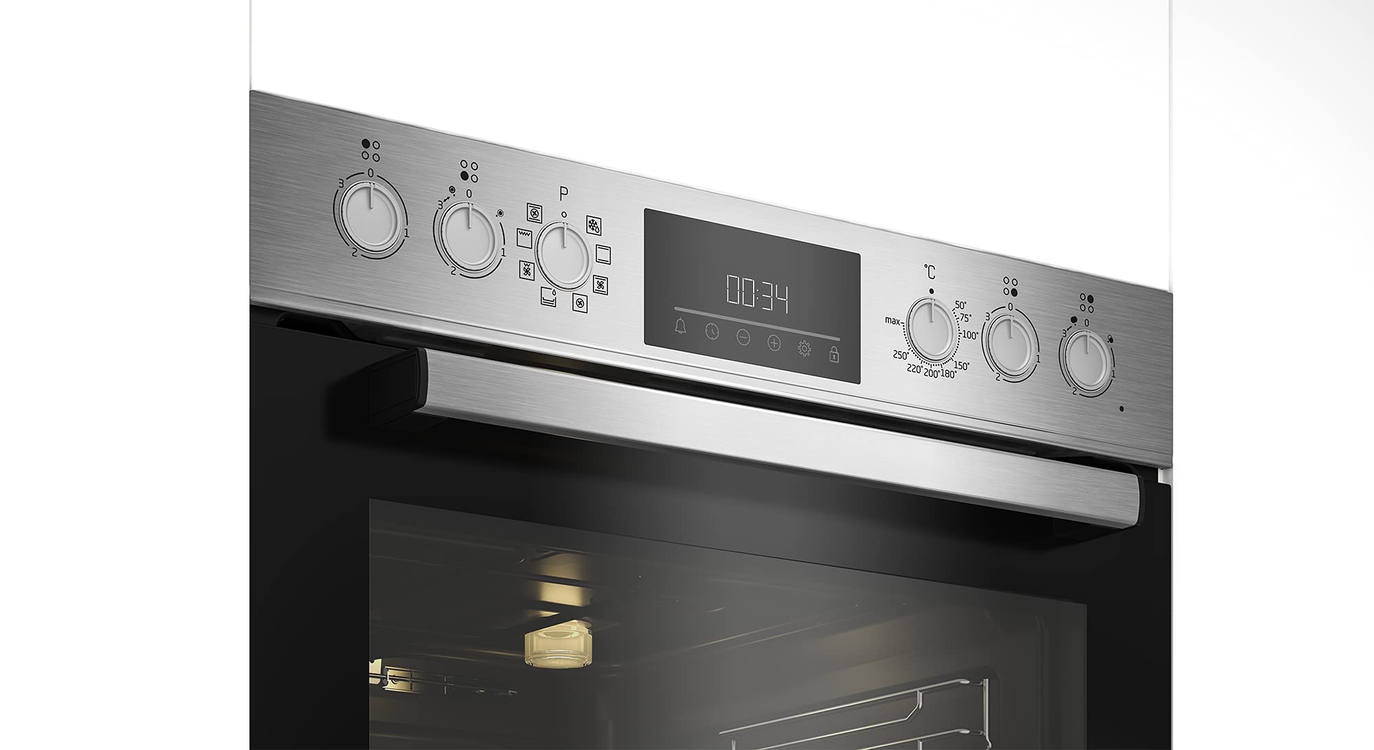 Beko BBUM12328X Einbauherdset Multifunktionsofen 72 l Glaskeramik Kochfeld SteamShine Edelstahl