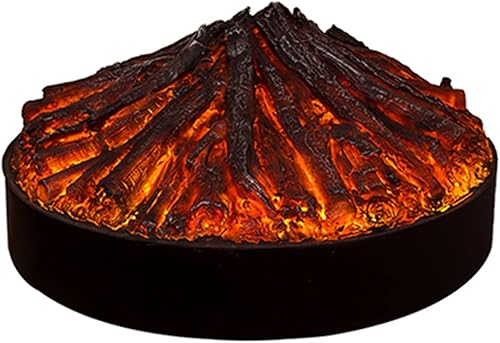Chimenea eléctrica redonda para chimenea decoración del hogar de 31 pulgadas de diámetro calentador de troncos de chimenea cama realista de brasa