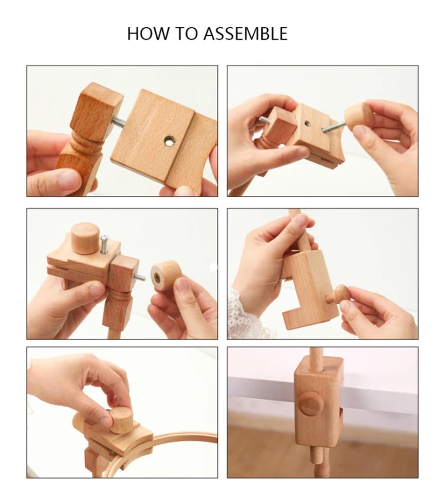Telaio da Ricamo in Legno Regolabile con Rotazione a 360° Supporto da Tavolo for Punto Croce Cornici Anelli Regali for Adulti for la Mamma Cucito