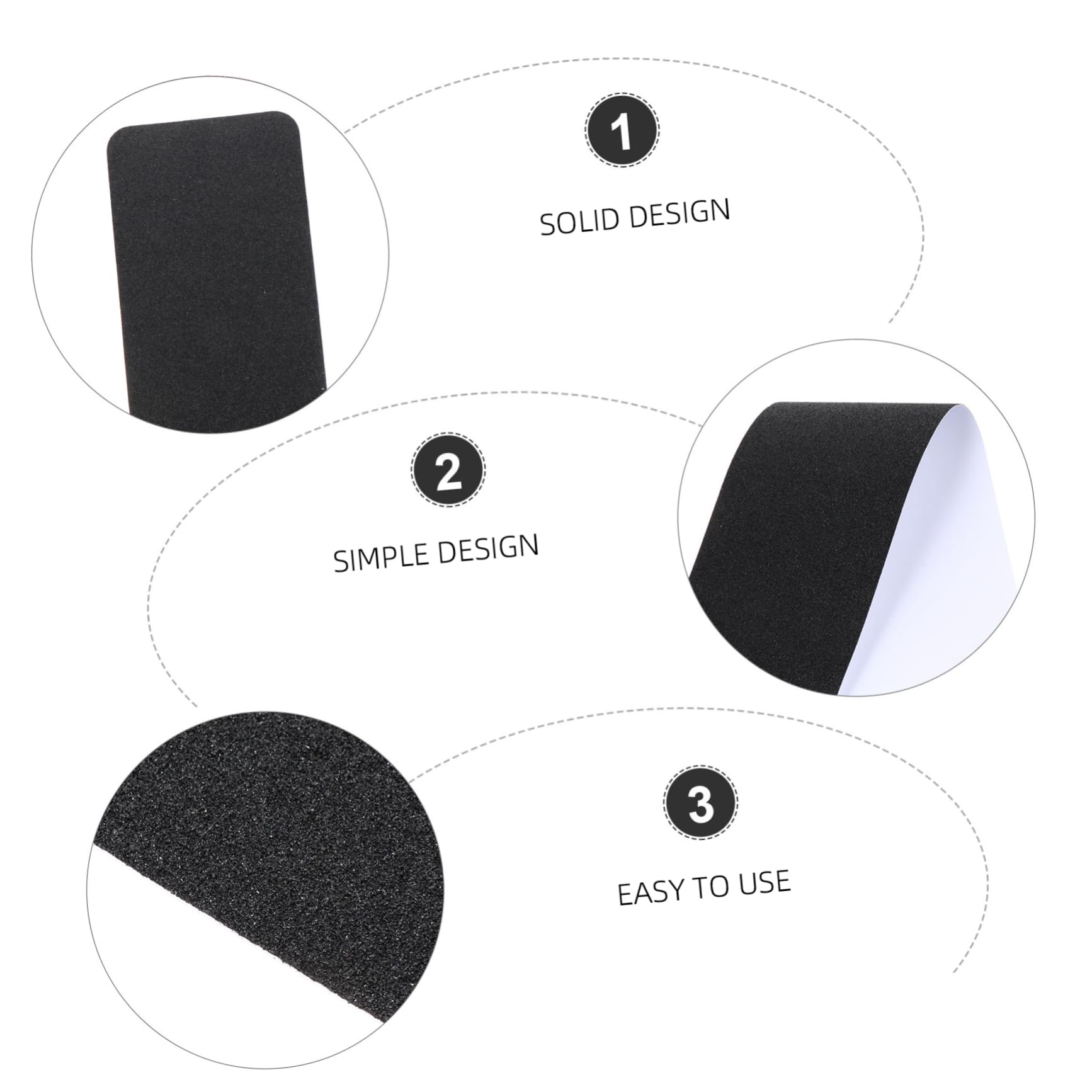 Nastro Antiscivolo in Pvc Nero, 4 Pezzi per Gradini | Scale Interne ed Esterne, Adatto a Adulti e Animali, Superficie Opaca Resistente