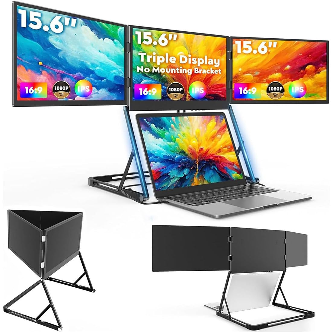 Supporto Triplo per Laptop, Estensore Multi-Schermo