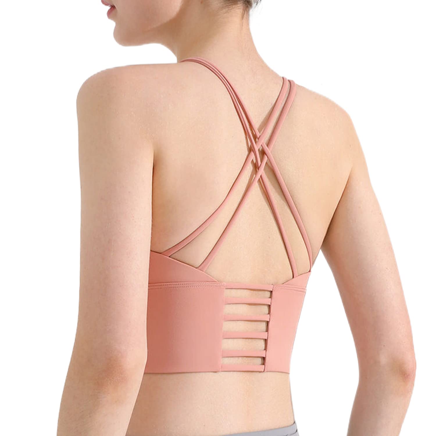 Dress CiciLongline Strappy Sports Bra, Medium Impact, Wireless, U Neck