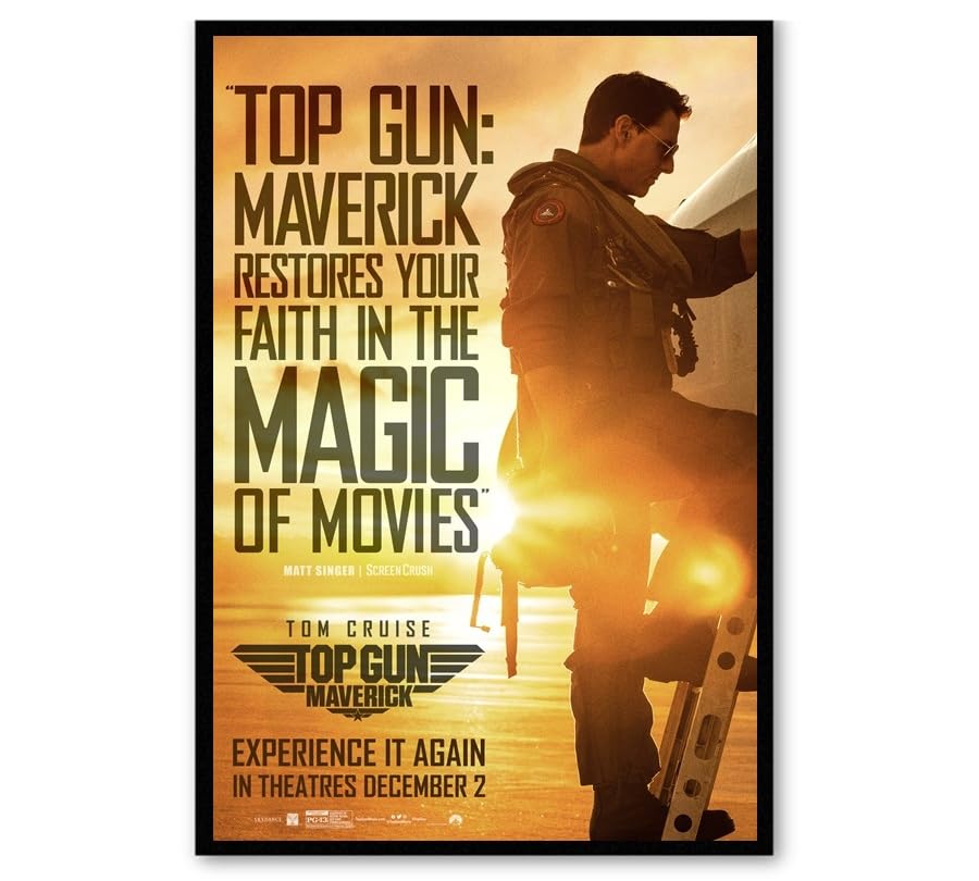 Amazon.co.jp: 【フレーム付-黒-】 映画ポスター トップガン