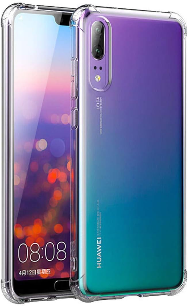 iCoverCaseCompatible with Huawei P20 Case, Crystal Clear Soft TPU Shock Absorption Bumper Slim Thin Case -Clear