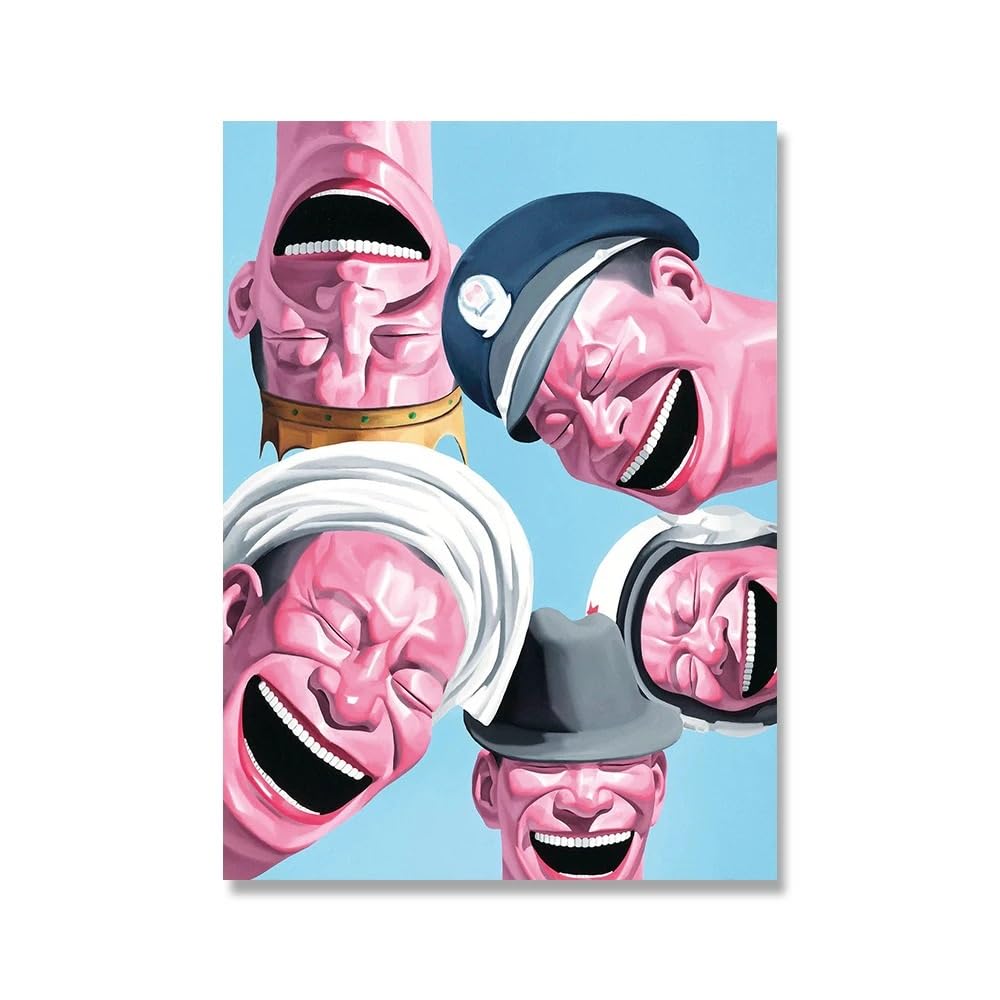 Yue Minjun/ユエ・ミンジュン L'ombre Du Fou Rire Amazon.co.jp: キャンバス絵画 中国人物画 ユエ ミンジュン 笑う男