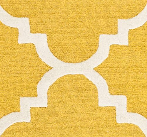 Safavieh Modern Indoor Hand Tufted Accent Area Rug, Cambridge Collection, CAM140, in Gold / Ivory - Image 5