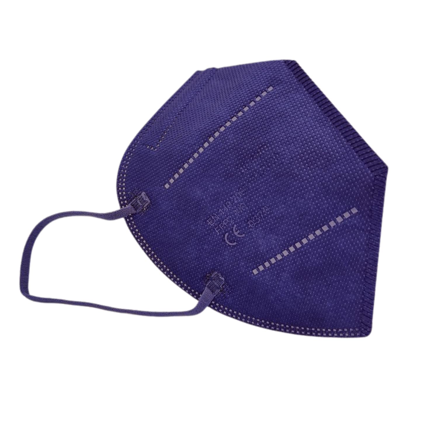 25 Masques FFP2 Certifiés CE | 5 Couches, Haute Filtration, Protection Certifiée | Taille Adulte, Emballage Individuel, Jetables, sans Valve (Bleu marine)