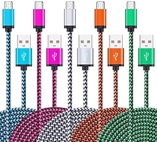 Micro USB Cable, [5 Pack 3ft/0.9m] Android Charger Cable Fast Charging Lead Nylon Braided Cord for Samsung Galaxy S7 S6 J7 J6 J5 J3 A6 Note 5, PS4, Huawei, Xiaomi, LG, Sony, Xbox, Nokia