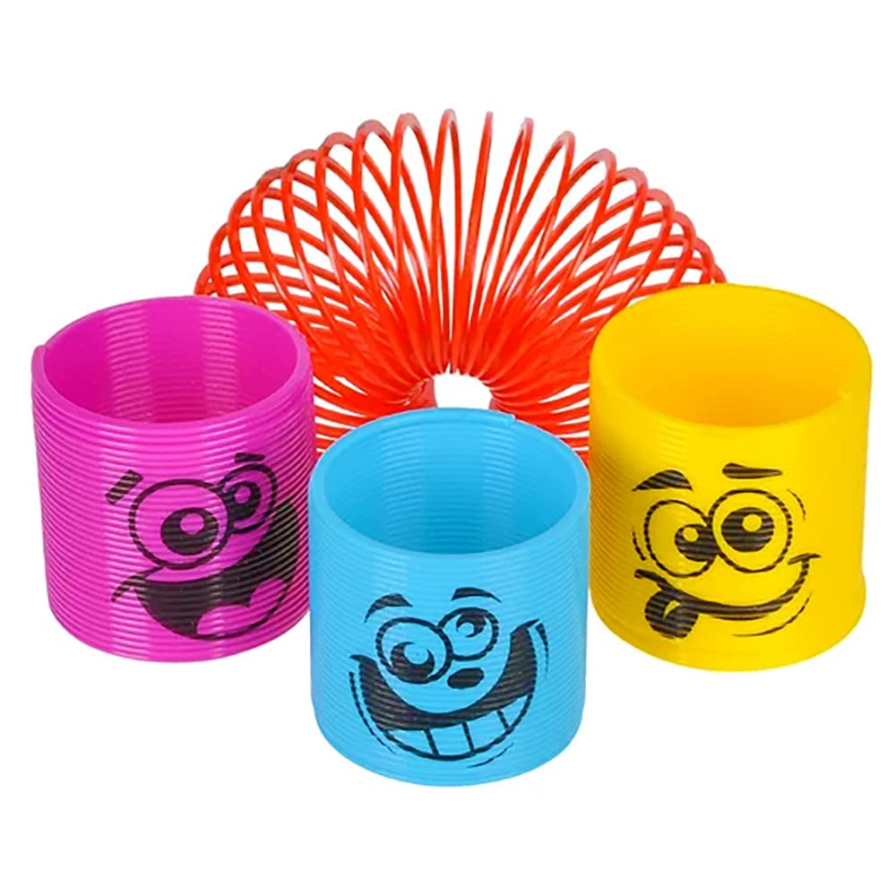 The Dreidel Company Silly Face Coil Spring, Variety of Silly Faces Magic Springy Toy for Kids, Party Favor, Birthday Parties, Carnival Prizes, Goody Bag Filler, 1.38" (24-Pack)