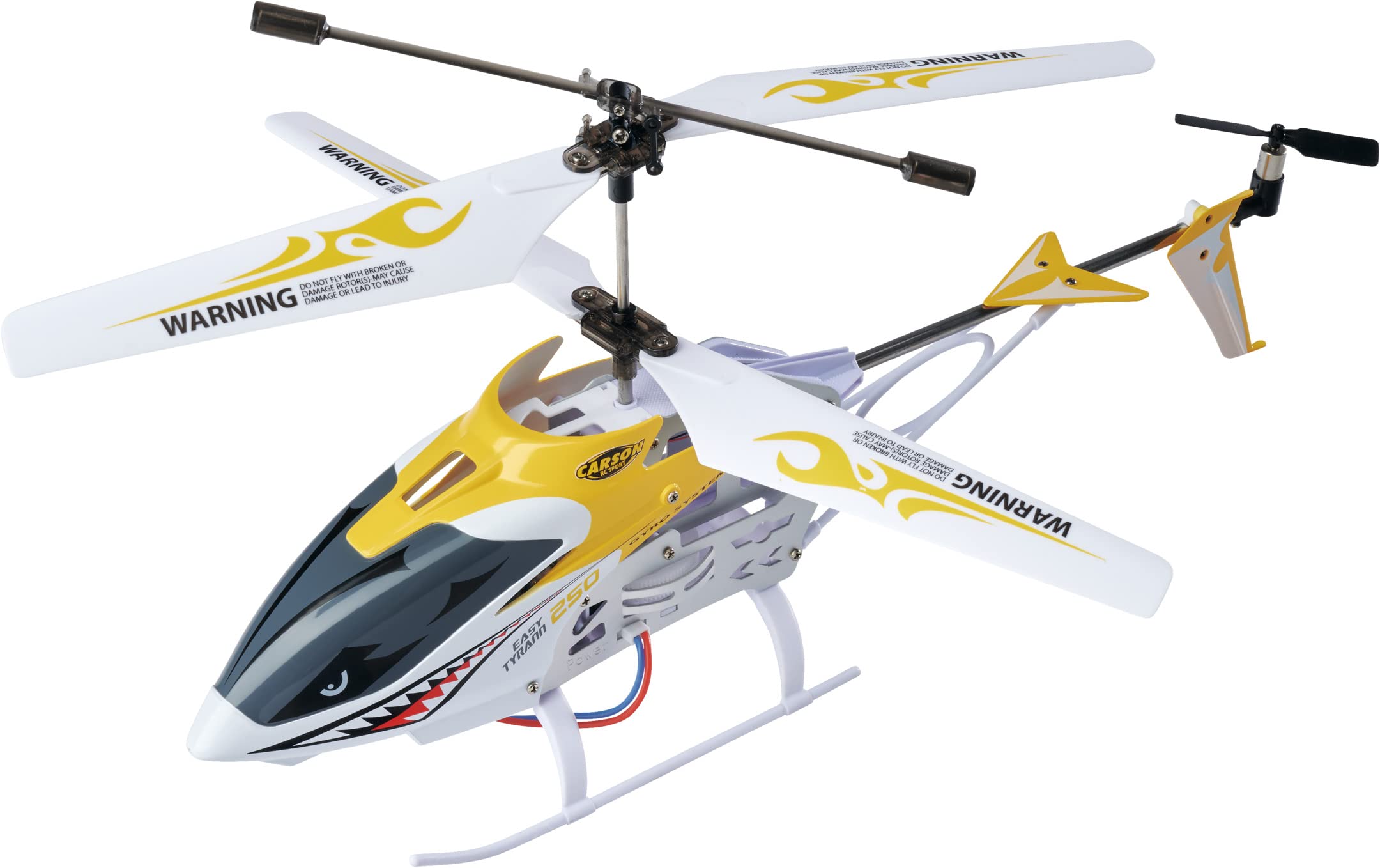Carson 500507177 Easy Tyrann 250 2,4 GHz 100% RTF żółty – zdalnie sterowany helikopter, wytrzymały model RTF (Ready to Fly) dla początkujących, łącznie z bateriami, dla dzieci od 12 lat