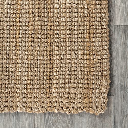 Nuloom Ashli Solid Farmhouse Jute Runner Rug, 2' 6" X 6', Natural #TOP3