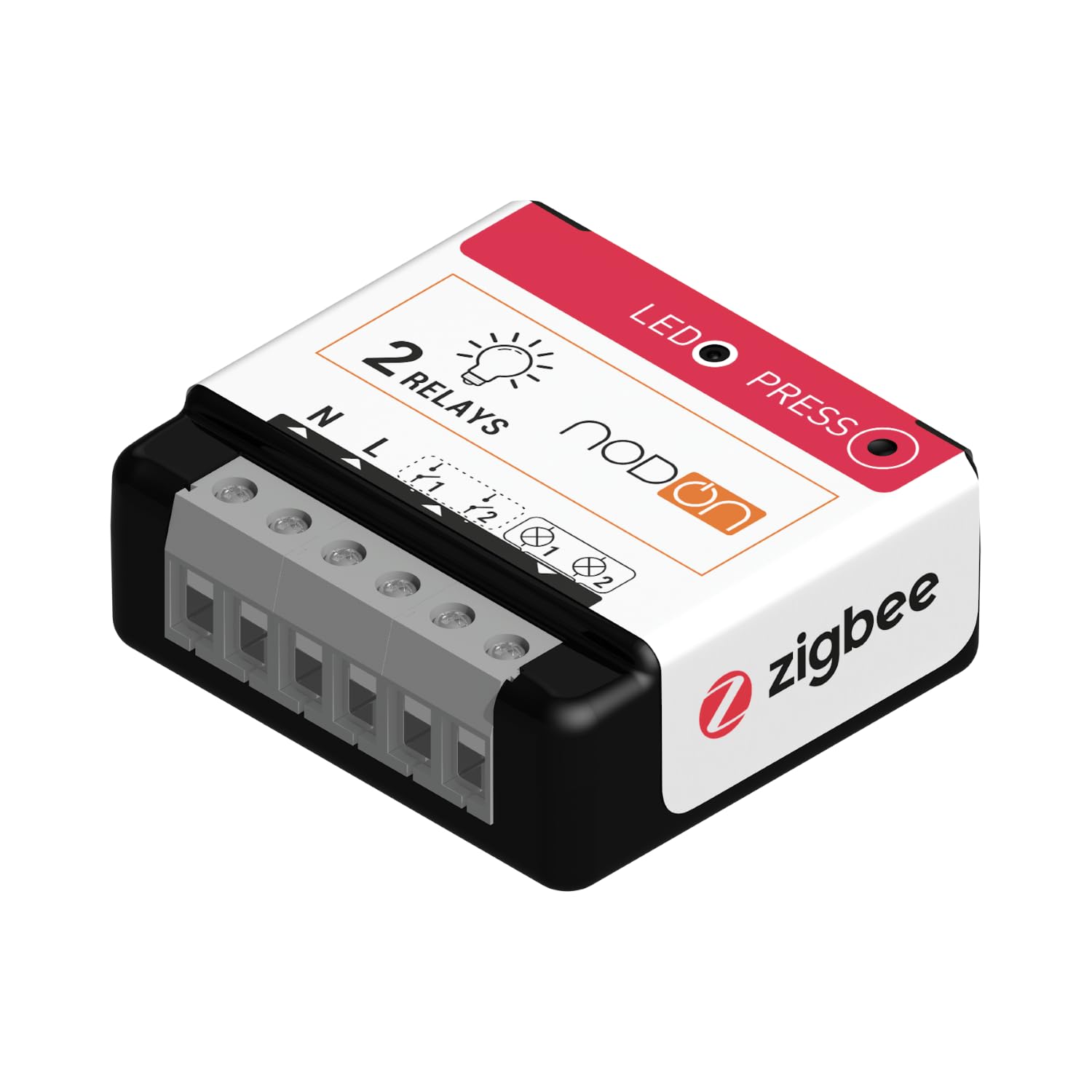 NodOn - Zigbee 3.0 Module Éclairage On/Off 2 Canaux - 2x3A - Zero Crossing | Module avec Installation Possible au Tableau Électrique - Compatible Home Assistant, Homey, SmartThings, Jeedom