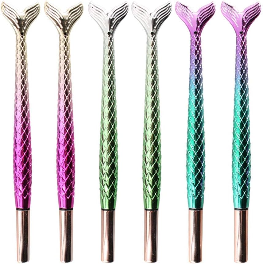 Rollerball pens Creative Fish Tail Water-Based Pen 0.5mm Black Student Supplies Signature Pen 6 Sticks Liquid Ink Rollerball Pens