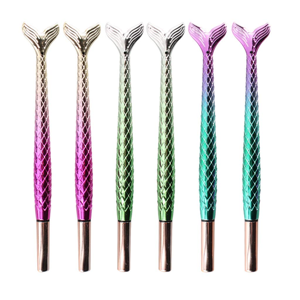 Rollerball pens Creative Fish Tail Water-Based Pen 0.5mm Black Student Supplies Signature Pen 6 Sticks Liquid Ink Rollerball Pens