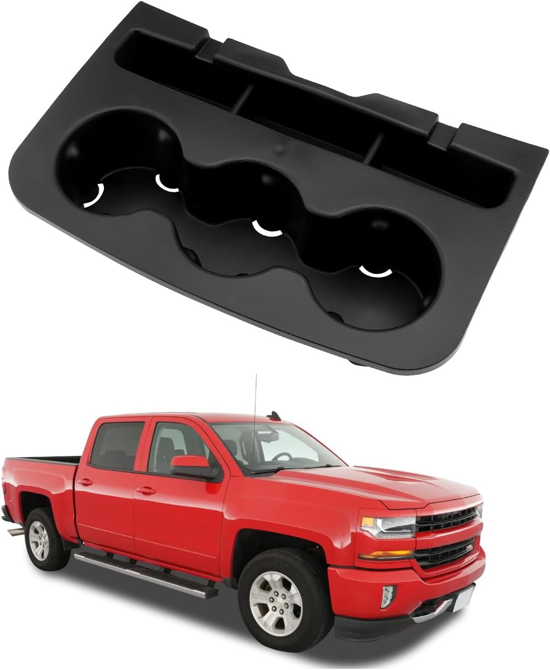 Cup Holder Liner, Compatible with 2014-2020 Chevy Silverado 1500 2500HD 3500HD Suburban, GMC Sierra 1500 2500HD 3500HD Yukon, Front Center Console Armrest Cupholder, Hold 3 Cups Insert Mat, 23362989