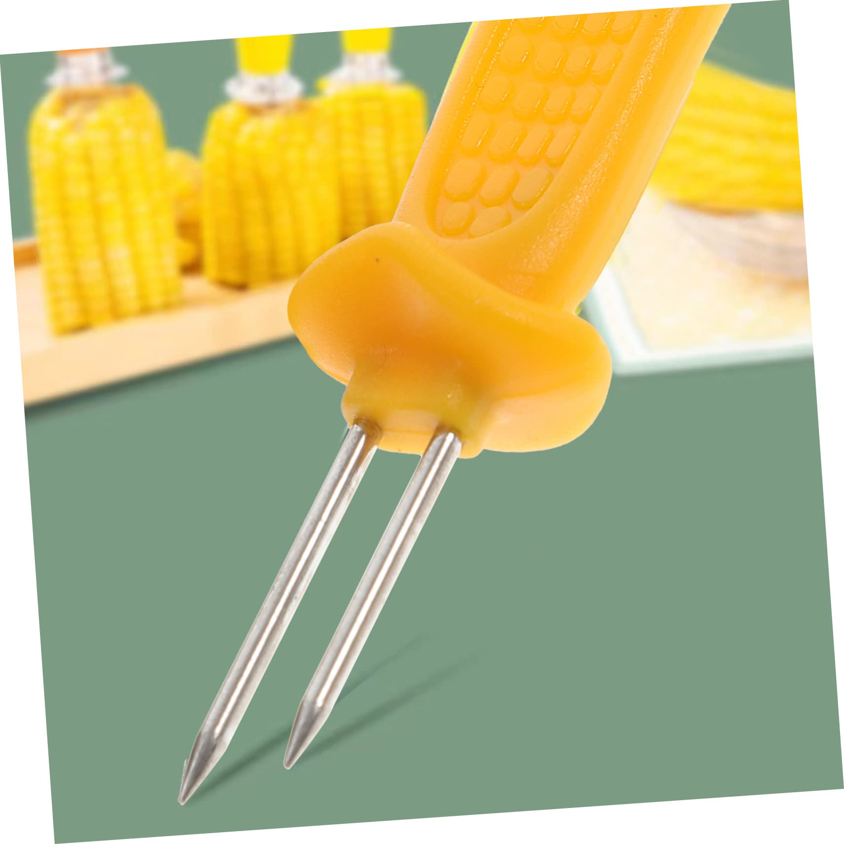 BESPORTBLE 12-pack Stainless Steel Bbq Corn Forks Rustproof Easy-clean for Outdoor Grilling Picnics