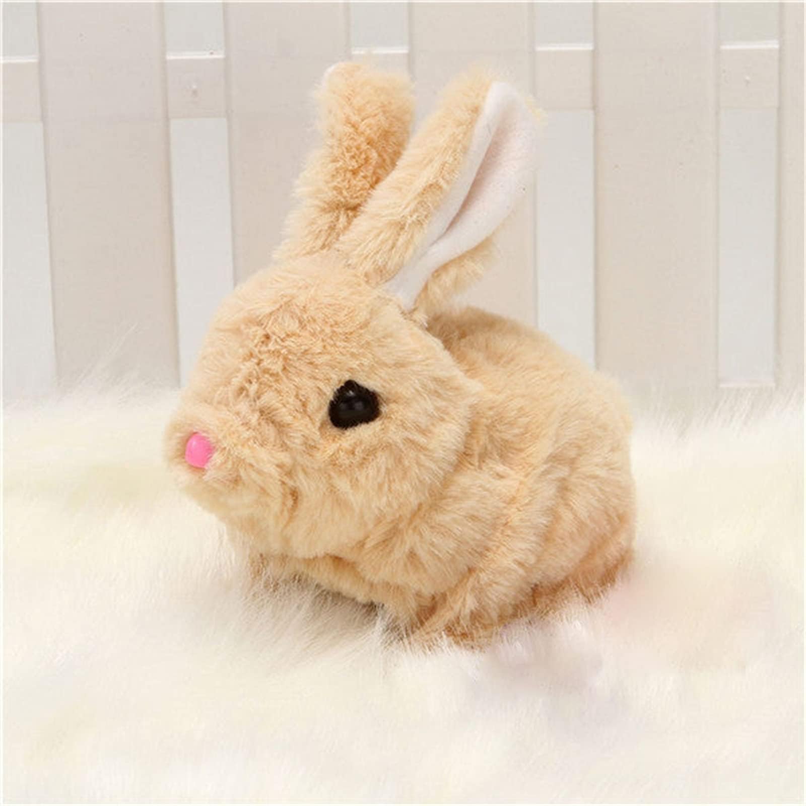 Educational Interactive Toys Bunnies Can Walk and Talk, Plush Rabbit Easter Electronic Interactive Toy, Bunny Toys Electric Rabbit Moving, Plush Stuffed Toy with Sounds and Movements (Brown)