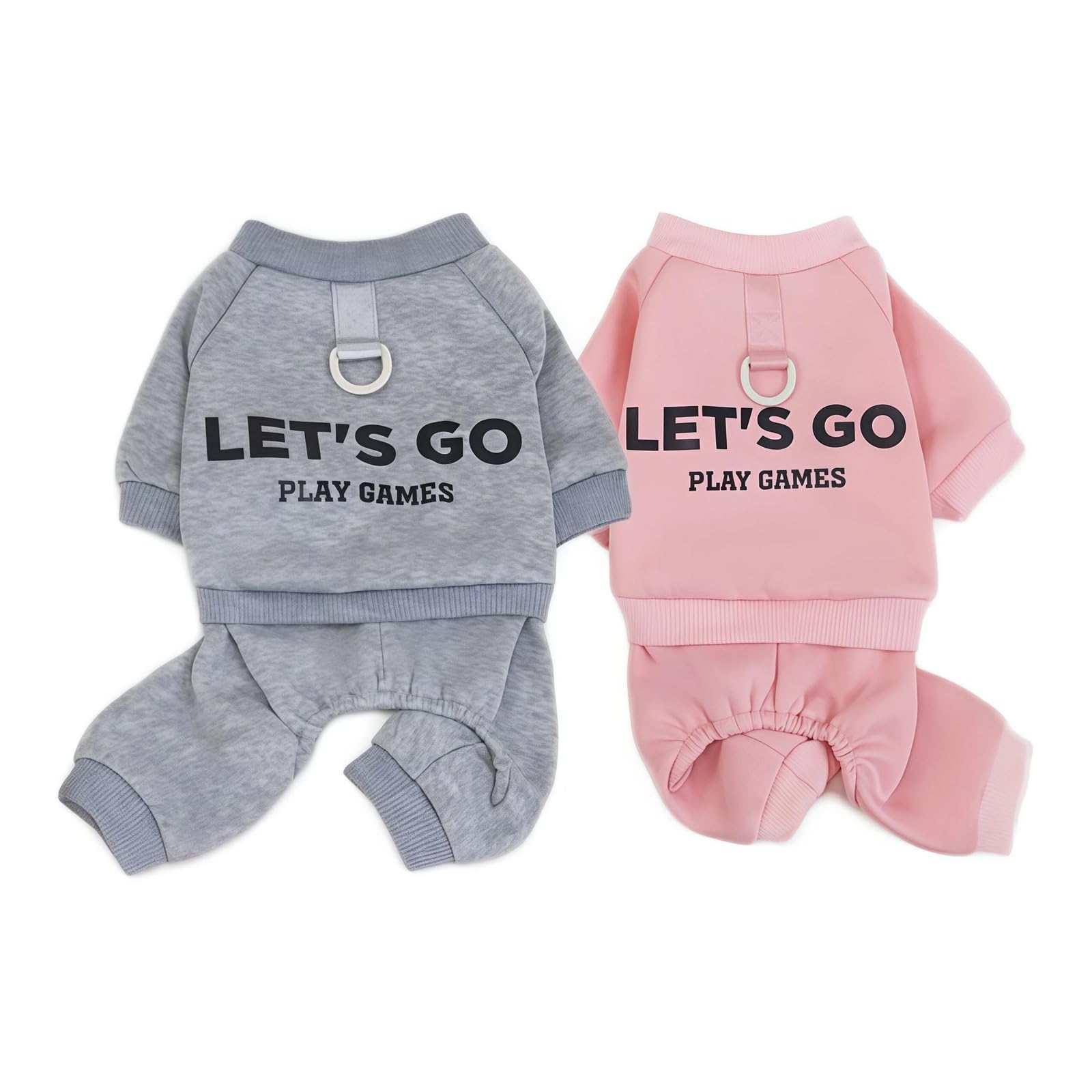 Pull en polaire pour petit chien XL lot de 2 pyjamas d'hiver gris et rose à 4 jambes
