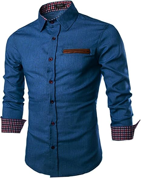 COOFANDY Men's Casual Dress Shirt Button Down Shirts Long-Sleeve Denim Work Shirt