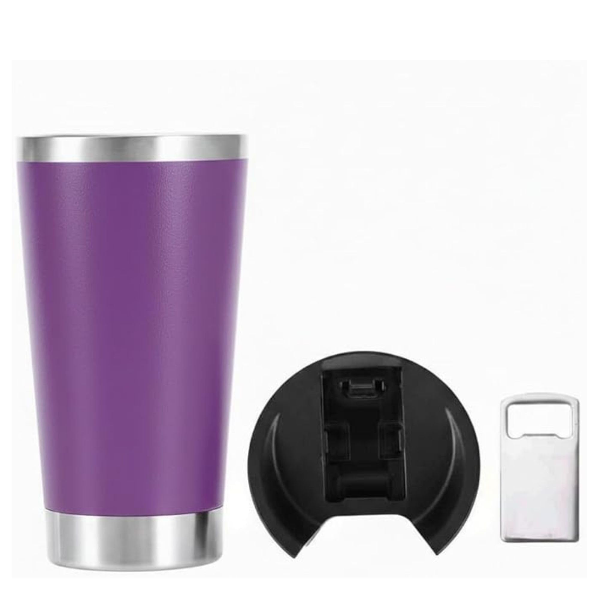 Copo Térmico 475ml Inox Parede Dupla Tampa Mantém Bebida Gelada por 8h Premium (Roxo)