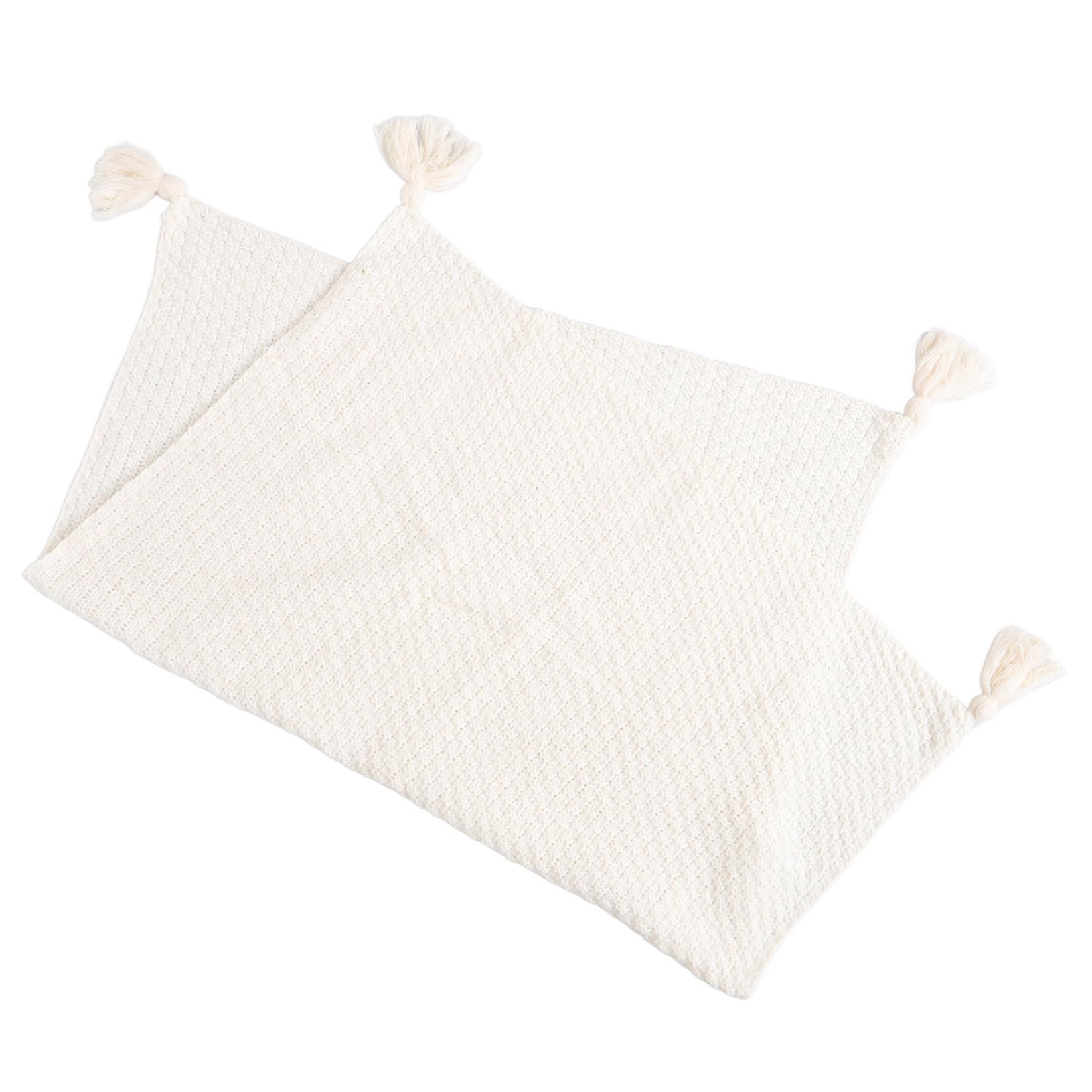 Manta tejida con borlas transpirable para siestas sin sudor y decoración elegante
