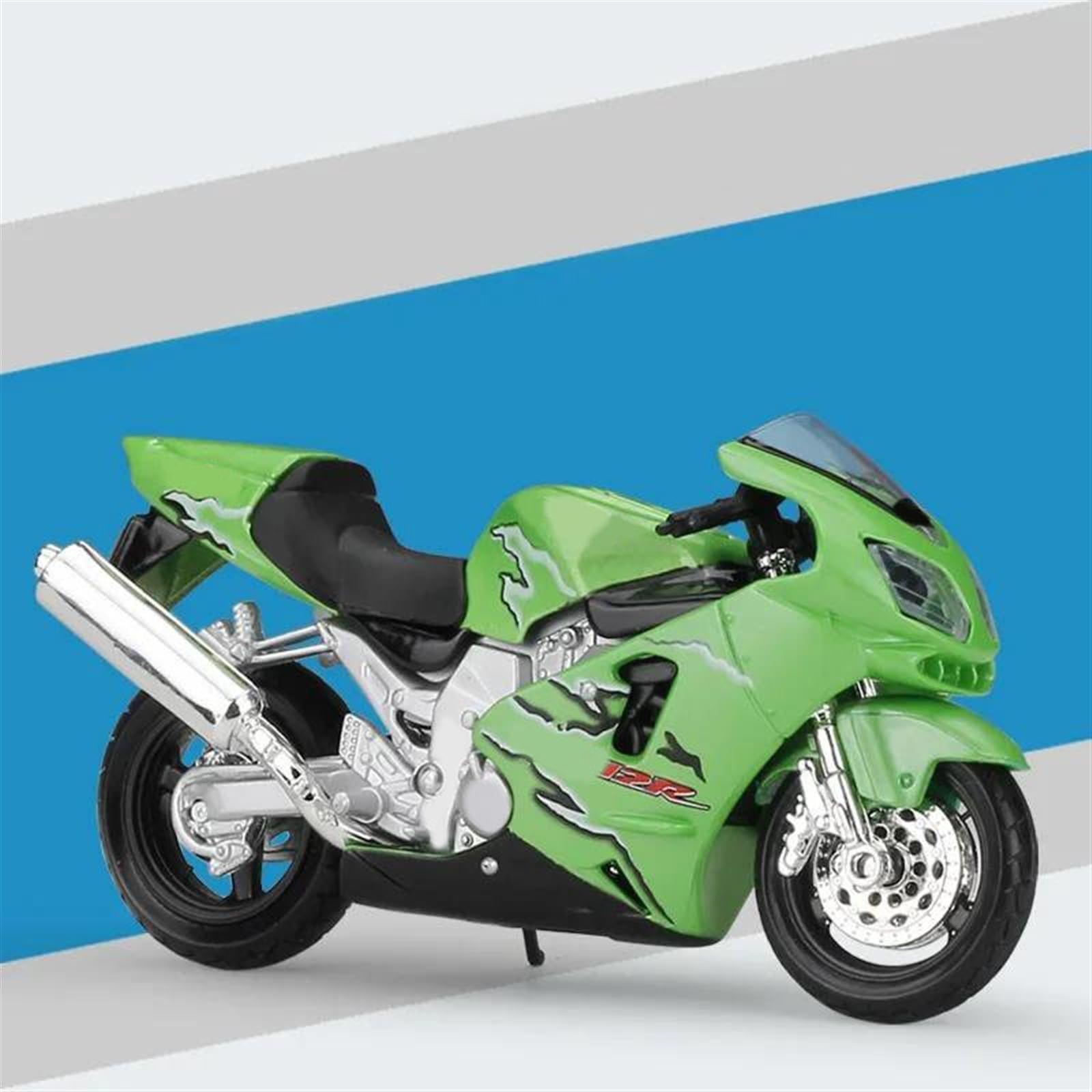 MAKUTU Modello di Moto in Scala Modello di Moto Veicoli Pressofusi Veicoli da Collezione Hobby Giocattoli Regalo di Compleanno per Kawasaki Ninja ZX 12R 1:18
