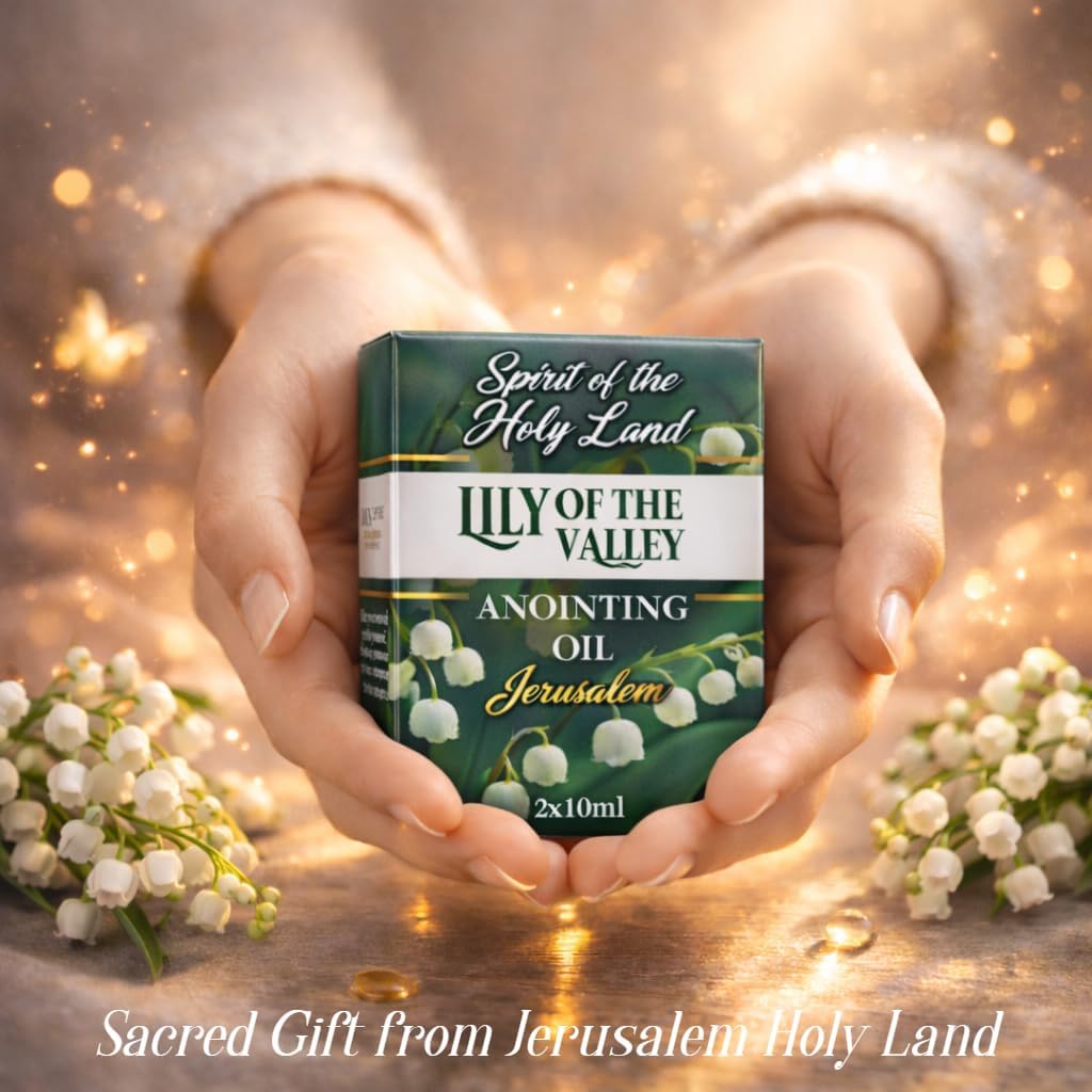 Biblical Lily of the Valley Anointing Oil from Jerusalem 2 Bottles x 10 ml | Holy Land Christian Devotional Oil for Prayer & Blessing, Religious Gift Box