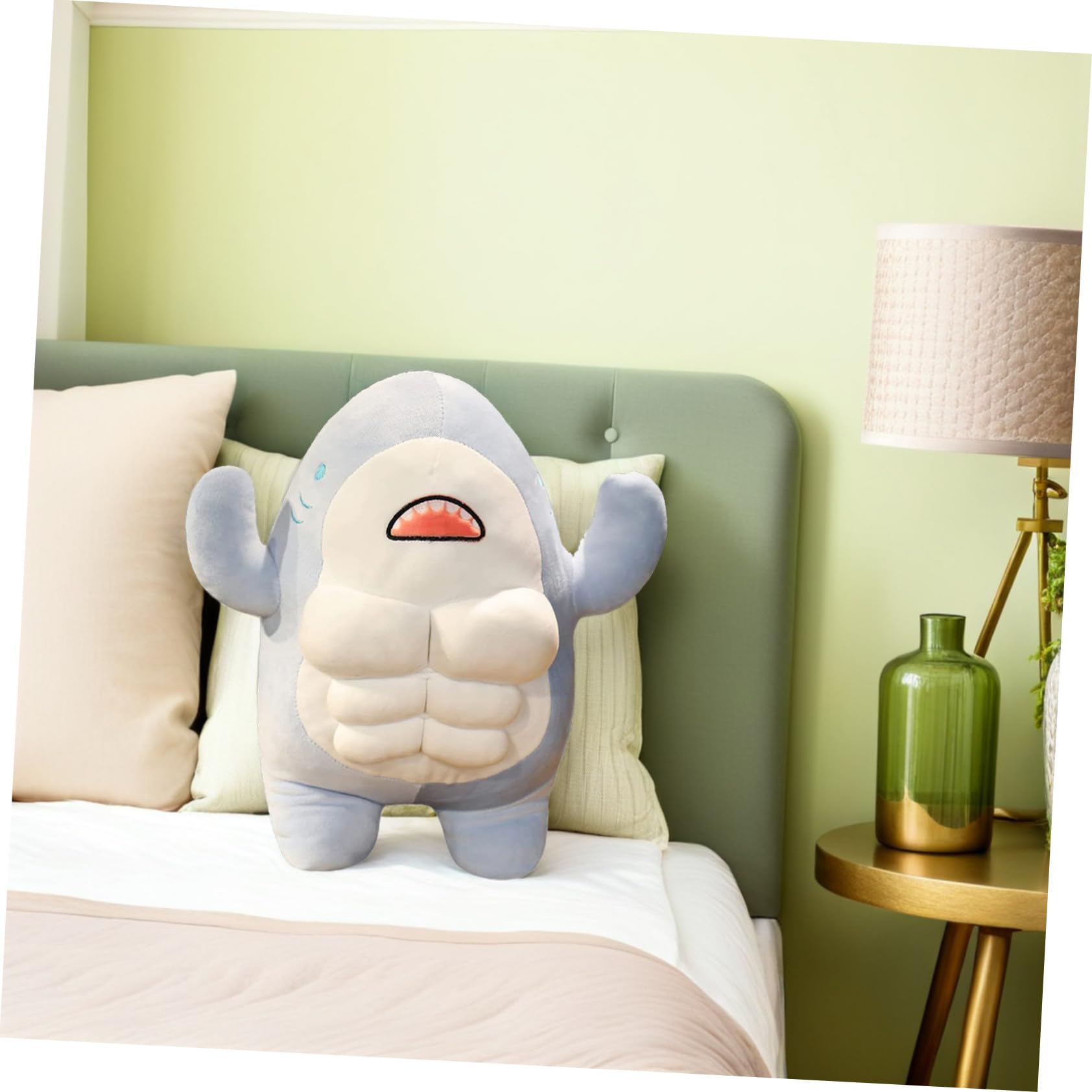 Muñeco de Tiburón de Peluche Azul 40cm, Suave y Adorable | Relleno de Algodón Pp, para Mesa y Estantería, Portátil Diseño Sencillo