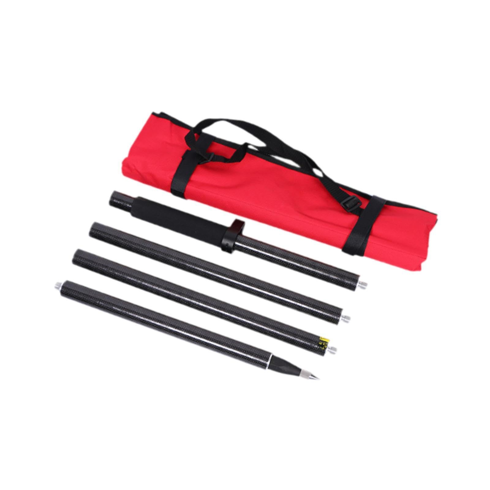 Oshhni Poste topográfico de 4 secciones, varilla de rango Rtk con bolsa suave, accesorios topográficos ajustables de 1,8 metros de longitud para mediciones