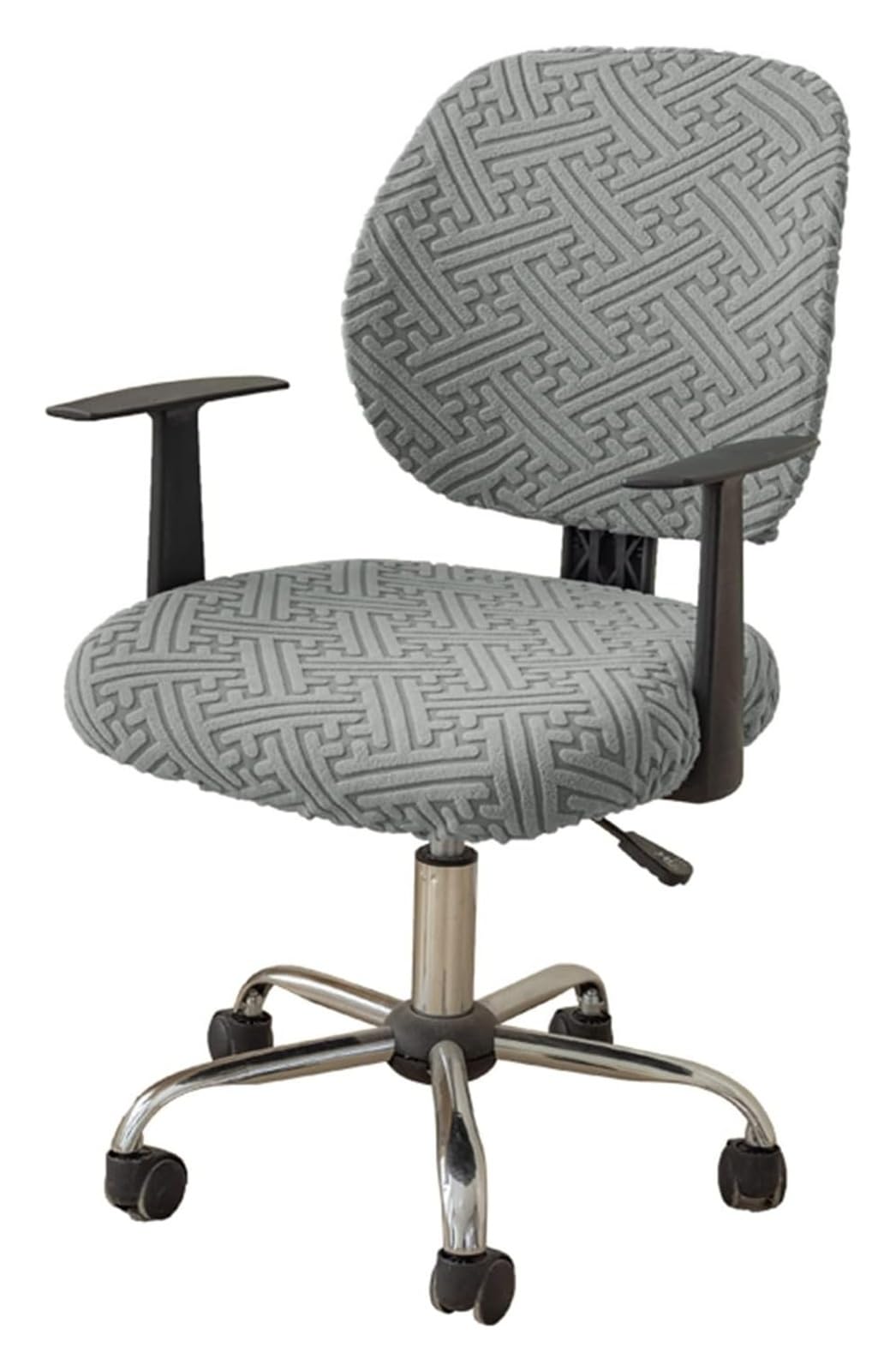AOICXB Office Chair Seat Covers,Split Stretch Spandex Seat Slipcover,Corn Silk Fabric Removable Washable Rotating Swivel Chair Covers(Gris)