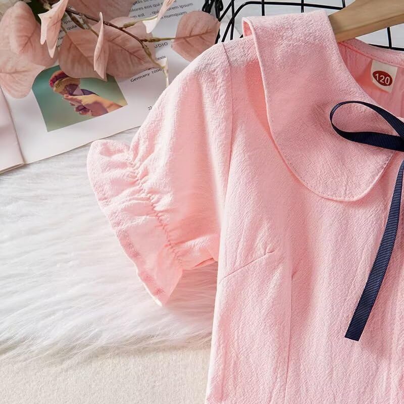 Marchrol Girls Casual Dresses Ruffle Sleeve A-Line Cute Princess Dress 3-12 Years4