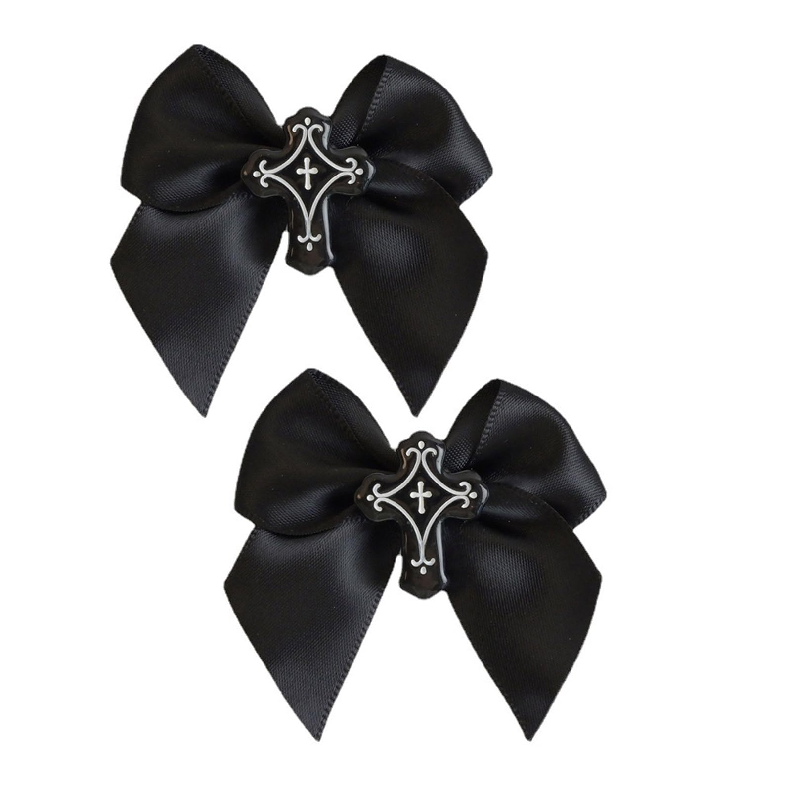 2 PCS Gothic Sweet Girly Dark Bow Hair Clip Bow Ribbon Y2K-style Bow Bunches Accessories Sweet Balletcore