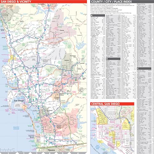California State Map Rand McNally carte routière pliée lisible