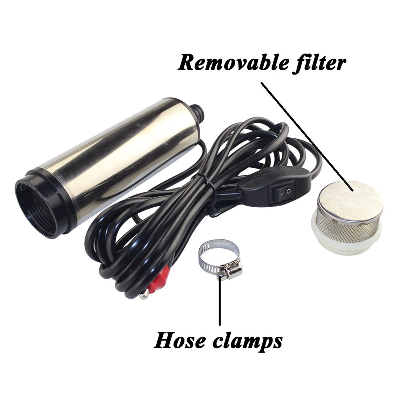 Mini pompa głębinowa o mocy 12 V/24 V DC - 30 l/min elektryczna pompa do transferu paliwa do wody i innych (papieroska 12V)