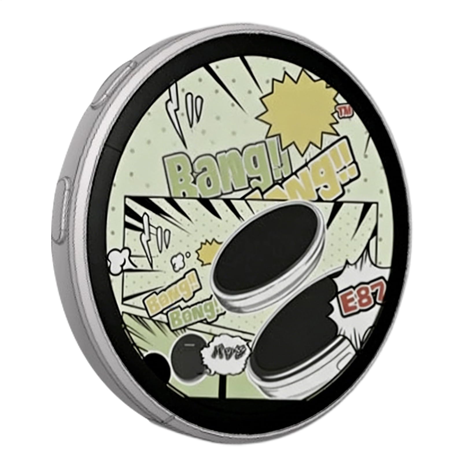 ABS & Metal Anime Badge - 1.7" Smart Digital Badge | HD Display Badge Pin Touch Screen Photo Video Pin Work Convention Fan Meeting Birthday Service Rechargeable