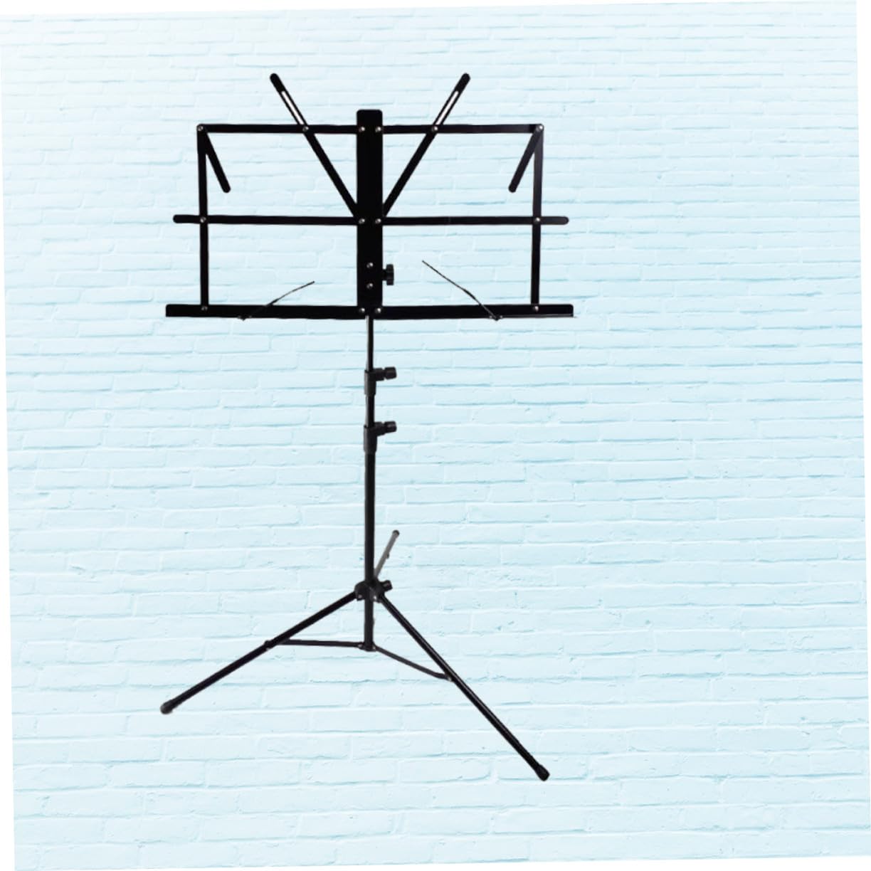 Leggio Musicale Pieghevole in Metallo Regolabile per Spartiti Supporto Robusto con Piedini Antiscivolo Leggero e Facile da Trasportare per Chitarra e Violino Nero