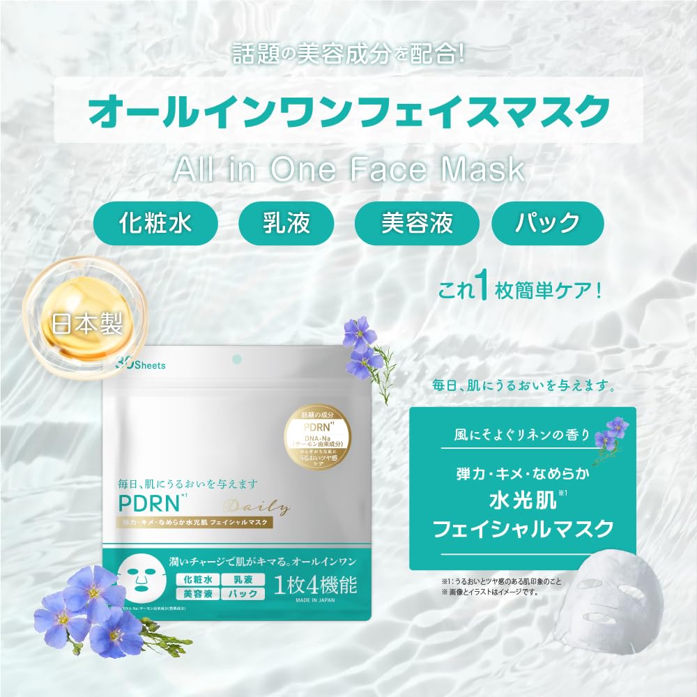 Amazon.co.jp: 【3種展開】オールインワン フェイスマスク 30枚入 日本