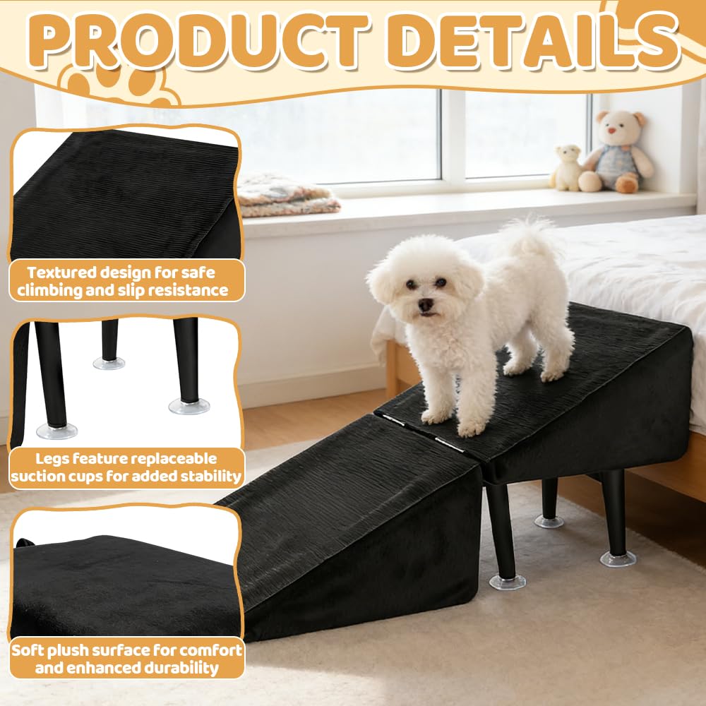 Rampa plegable para perros, antideslizante, resistente al desgaste, para sofá, cama, sofás, escaleras para perros para mascotas pequeñas y medianas