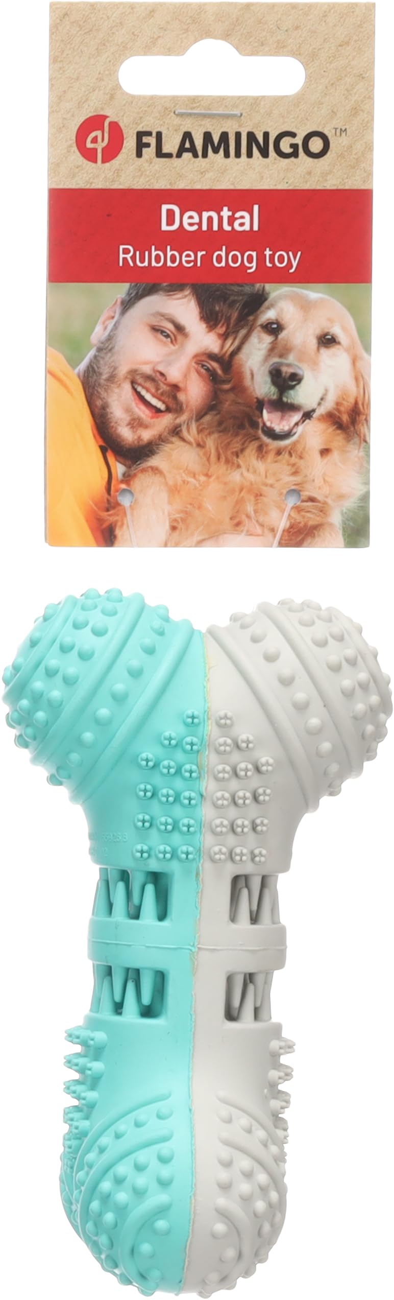 TOY GROWI DENTAL DUMBBELL LIGHT GREY/GREEN 12,8x7,3x7,1CM