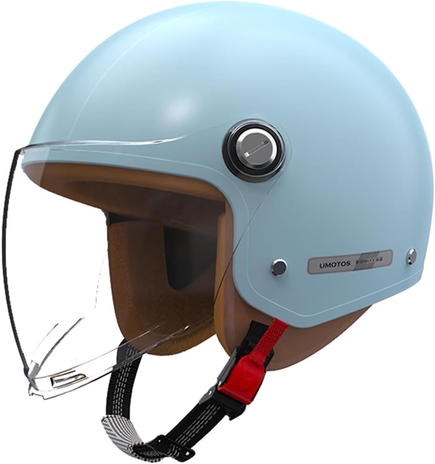 Retro Vespa Helmet with Visor Adult 3/4 Open Face Motorcycle Half Helmet DOT Approved Vintage Scooter Helmets Light Quick Buckle ATV Helmet for Moped Cruiser Chopper