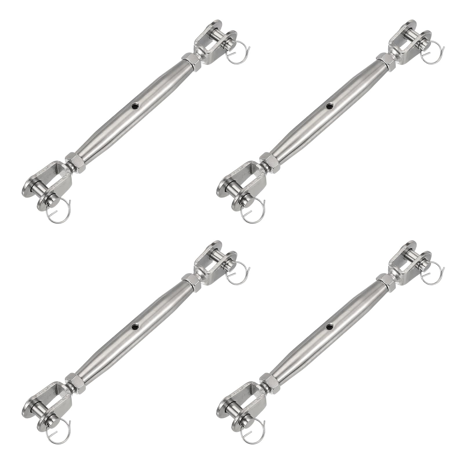 QUARKZMAN 4Pcs M16(5/8") Corpo Chiuso Giunto e Giunto Tirafili per Tensione Cavo, Tirafili in Acciaio Inossidabile Regolabile, Limite di Carico Lavorativo 5300Lbs