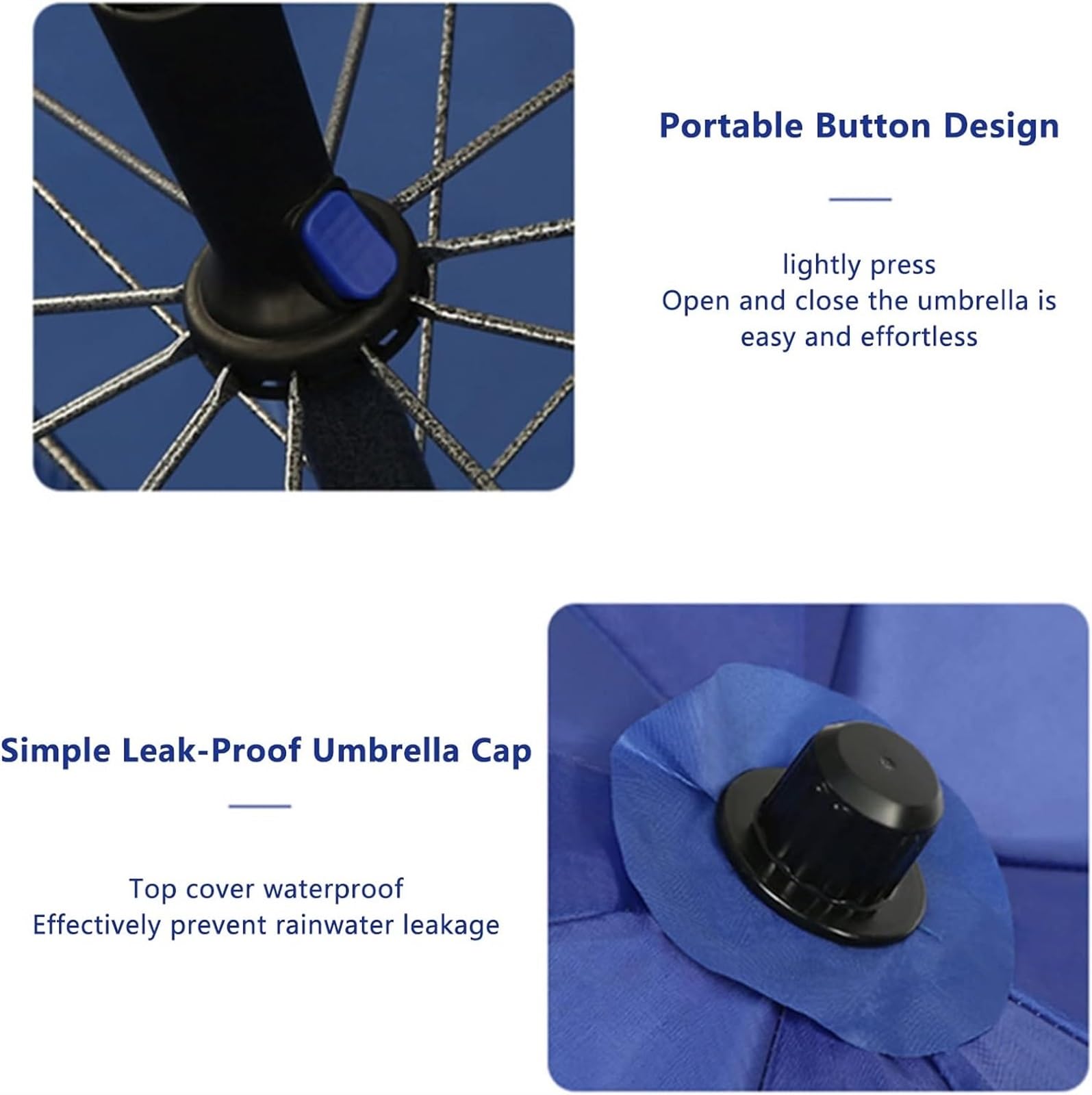 Parasol Tarasowy Przenośny Parasol Plażowy Osłona Przeciwsłoneczna Na Patio Plaży Ogród Świeżym Powietrzu Tarasie Basen Bez Podstawy Zewnątrz(Blue,2.4m)