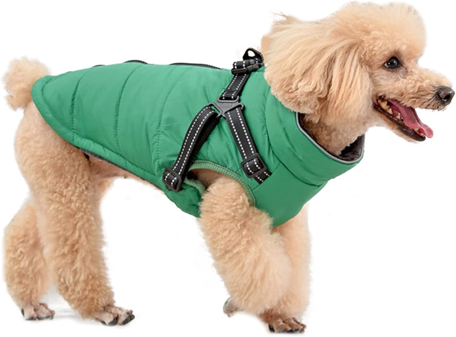 Misazy Dog Coat with Harness Attached, Small Dog Coat, Dog Coat Harness