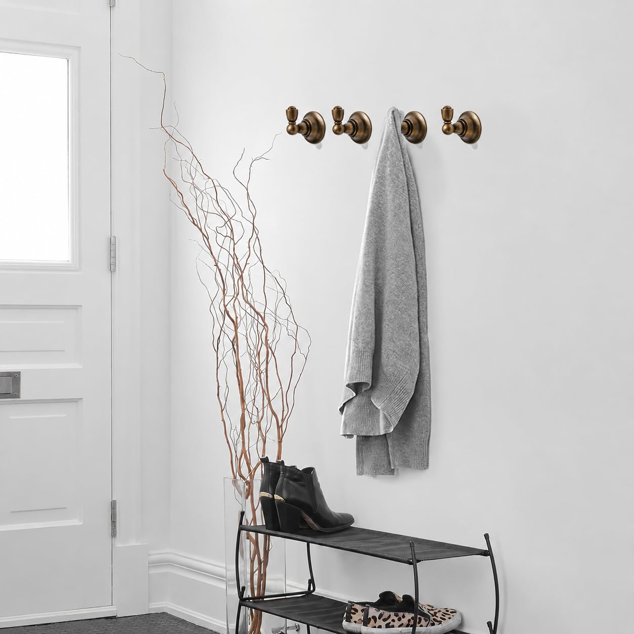 KHTUMEWARE-170372 Antique English Brass Coat/Robe Hooks 2-Pack in Antique English Brass — KHTUMEWARE
