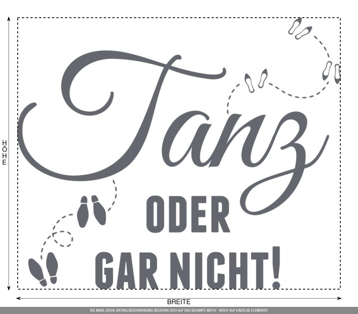 Aufkleber » Tanz oder gar nicht!, 110x92,4cm, Betongrau • Wandtattoo / Wandaufkleber / Wandsticker / Wanddeko / Vinyl