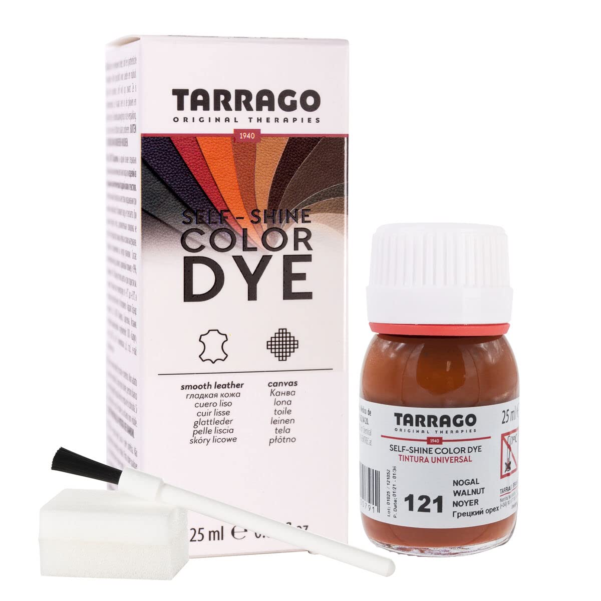 Tinte para Zapatos y Bolsos de Cuero y Textil con Esponja y Brocha | Cubre Rozaduras y Desgastes del Calzado | Gama de 90 colores — view 84
