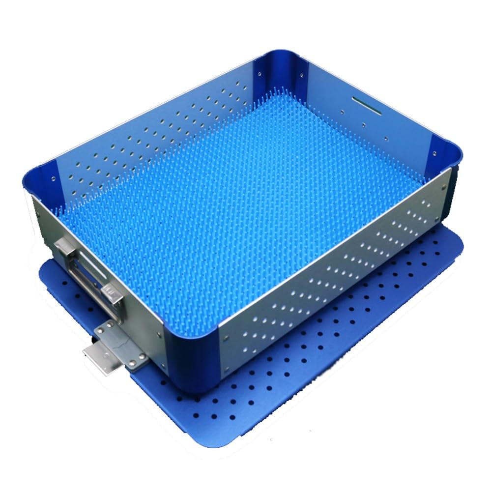 Medizinische Instrumentenbox aus Aluminiumlegierung, Desinfektionsbox für medizinische Instrumente, Sterilisationstablett für orthopädische Instrumente, 24 x 18 x 6 cm