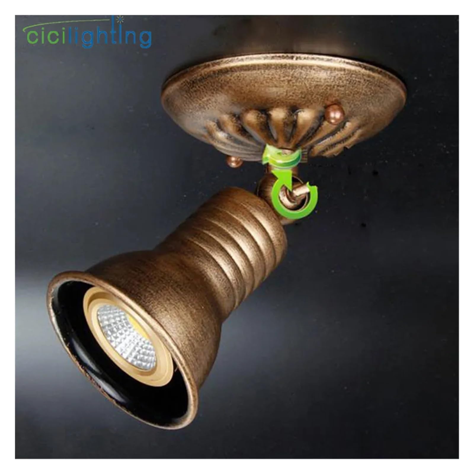 Foco LED Industrial, Luz De Techo Vintage E27, Pista Rústica, Loft, Tienda En Casa, Iluminación Riel Led Montada Superficie InstalacióN Flexible(3W warm white bulb)
