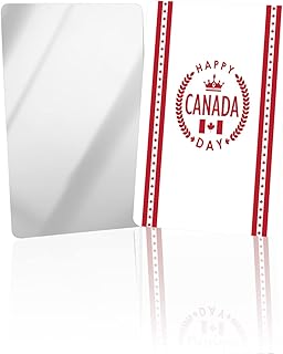 OComster Canada National Day Red Maple Leaves Compact Mirror Bulk 4 Pack Card Mirror, Canada Flag White Red Pattern Small Compact Mirror for Purse, Rectangular Handheld Pocket Makeup Mirror